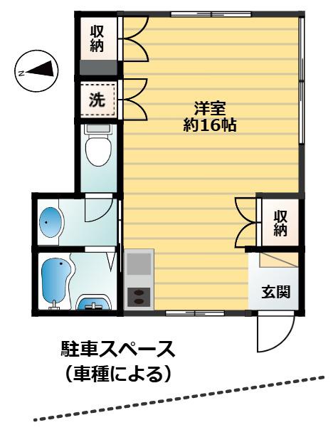 メゾンドK(ワンルーム/1階)の間取り写真