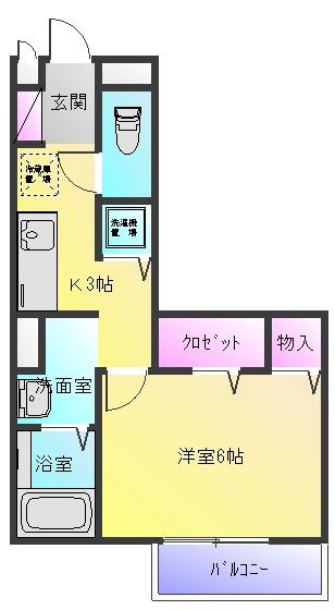 グレイスセゾン(1K/1階)の間取り写真