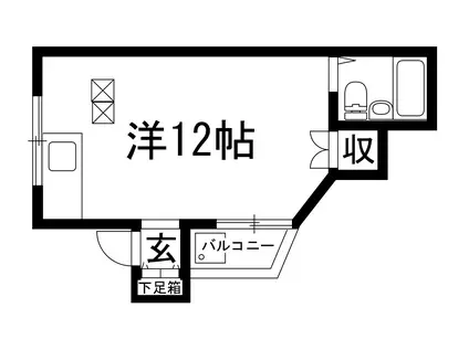 小花塩川ワンルーム(ワンルーム/2階)の間取り写真