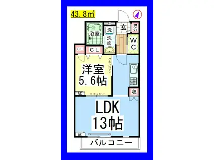 AF ブリューム(1LDK/3階)の間取り写真