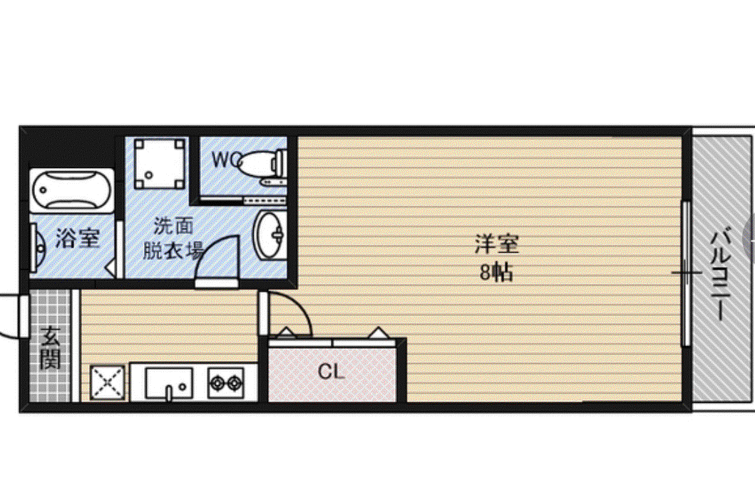 プランドールDG(1K/3階)の間取り写真