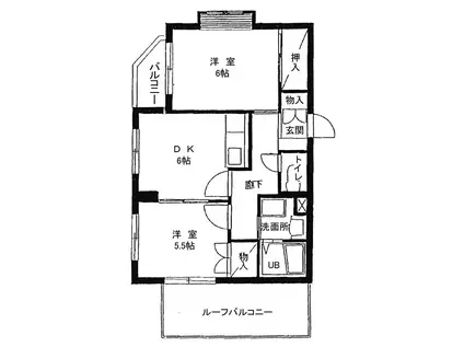 コトブキハイツ(2DK/3階)の間取り写真