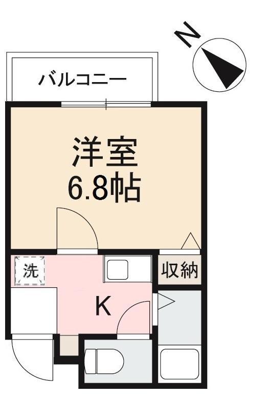 グロリアスハイム(1K/1階)の間取り写真