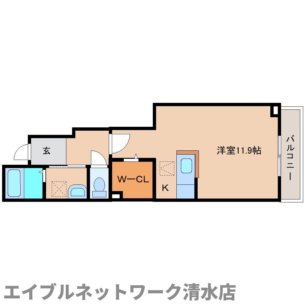 アルドールA(ワンルーム/1階)の間取り写真