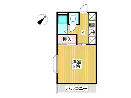 プリード遠藤A棟(1K/3階)の間取り写真