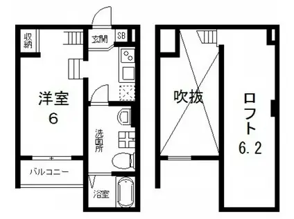 LAZWARD HIGASHI OSAKA(1K/2階)の間取り写真