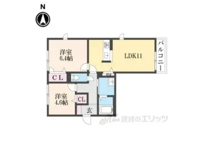 グランドゥールいずみ(2LDK/2階)の間取り写真