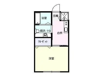 メープルハウスII(1K/2階)の間取り写真