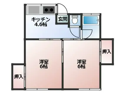 マイネストMAYA(2K/1階)の間取り写真
