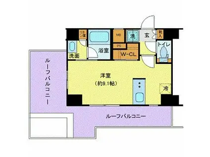 ジェノヴィア本羽田スカイガーデン(ワンルーム/6階)の間取り写真