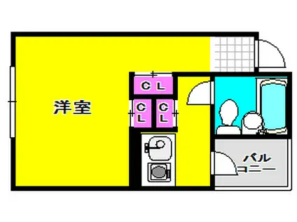 マルビシビル(1K/2階)の間取り写真