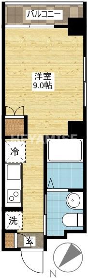 COCO今博多町(1K/4階)の間取り写真