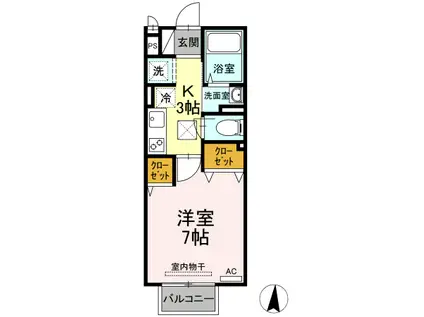 エクセル仲上(1K/1階)の間取り写真