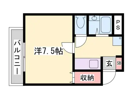 ルークレジデンス姫路III(1K/7階)の間取り写真