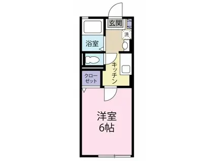 エスコート竹原(1K/2階)の間取り写真