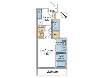 ロザール・バン(1K/1階)の間取り写真