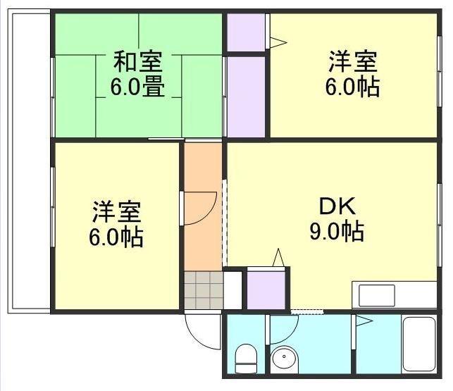 サンライフ中島IIIE(3DK/1階)の間取り写真