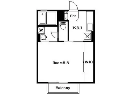 ショコラハウス(1K/1階)の間取り写真