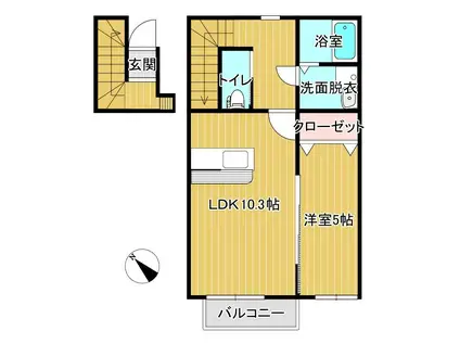 ALDEBARAN(1LDK/2階)の間取り写真