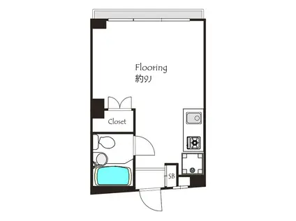 目黒第2コーポ(ワンルーム/2階)の間取り写真