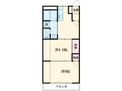 ライフステージ広瀬 京田II(2DK/3階)の間取り写真