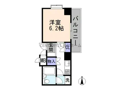 ライオンズマンション泉第2(1K/2階)の間取り写真