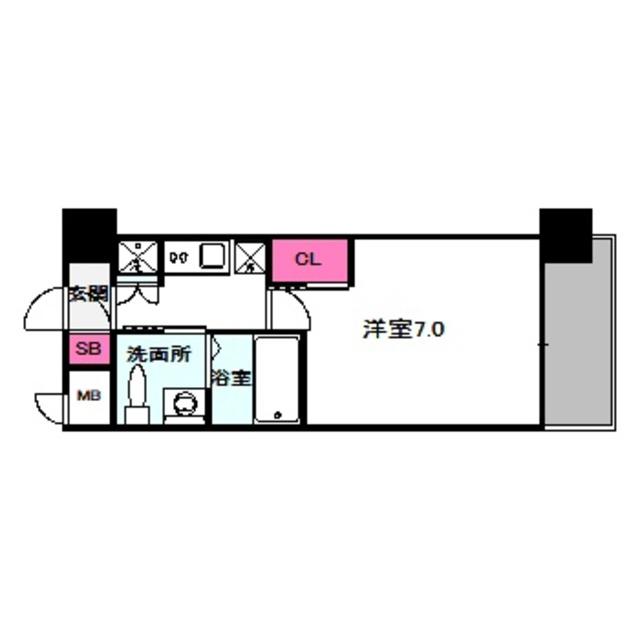 ファーストフィオーレ京橋パークフロント(1K/8階)の間取り写真