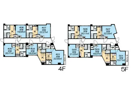 シャトー篠原台(1K/4階)の間取り写真