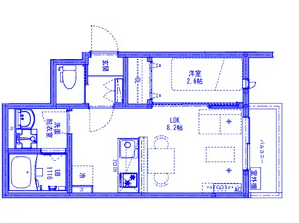 KEIAI RESIDENCE 春日部(1LDK/2階)の間取り写真