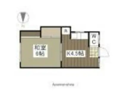 高橋アパート(1K/2階)の間取り写真