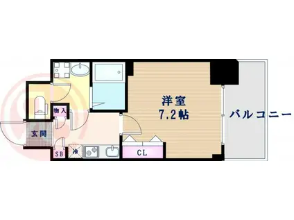 ファーストフィオーレ九条III(1K/3階)の間取り写真