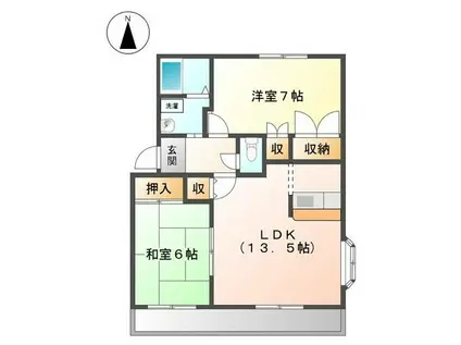 ルーラルスクエアー(2LDK/1階)の間取り写真