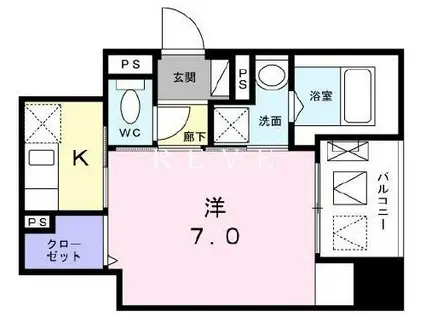 AXIA人形町(1K/3階)の間取り写真