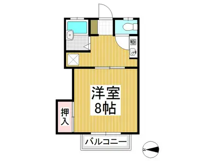 上松ハウスB(1K/1階)の間取り写真