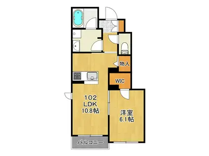 シャーメゾン ARC-EN-CIEL(1LDK/1階)の間取り写真