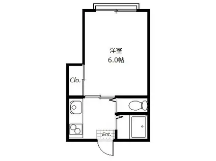 ハイツささや(1K/2階)の間取り写真