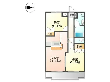 ルーエンハイム(2LDK/2階)の間取り写真