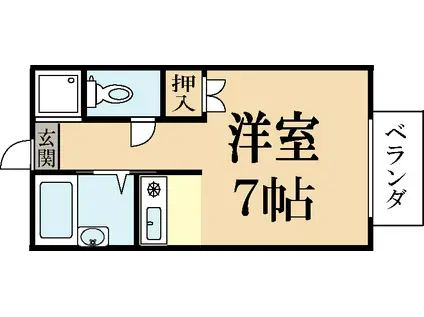 R.B.K(1K/1階)の間取り写真