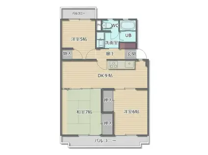 秀和95ビル(3DK/2階)の間取り写真