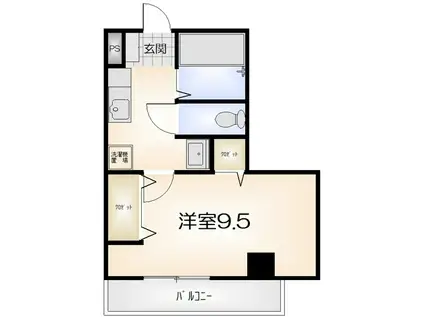 プレシオン南昭和(1K/3階)の間取り写真