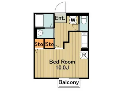 カーサベルデ(1K/1階)の間取り写真