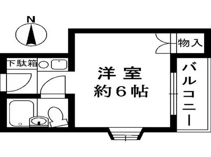 ガルボ茨木(ワンルーム/2階)の間取り写真