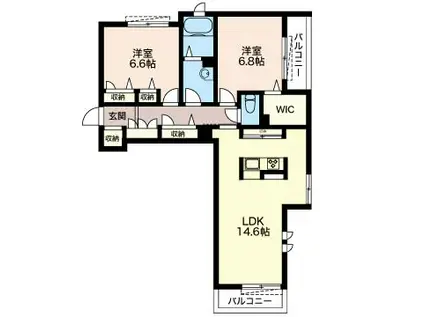 M-RUSCELLO(2LDK/2階)の間取り写真