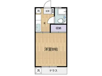 サカエハイツ(1K/1階)の間取り写真