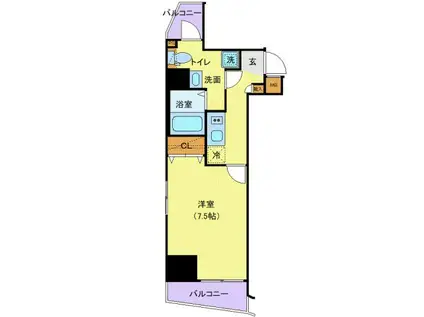 REALIZE新宿(1K/6階)の間取り写真