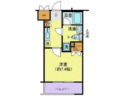 エクセリア溝ノ口(1K/1階)の間取り写真