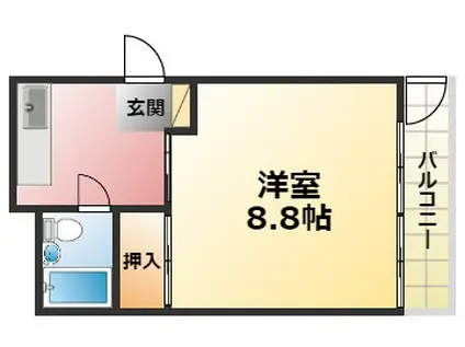 エルム里中(1K/1階)の間取り写真