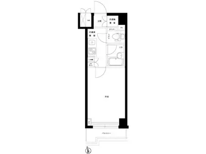 ルーブル二子多摩川(1K/6階)の間取り写真