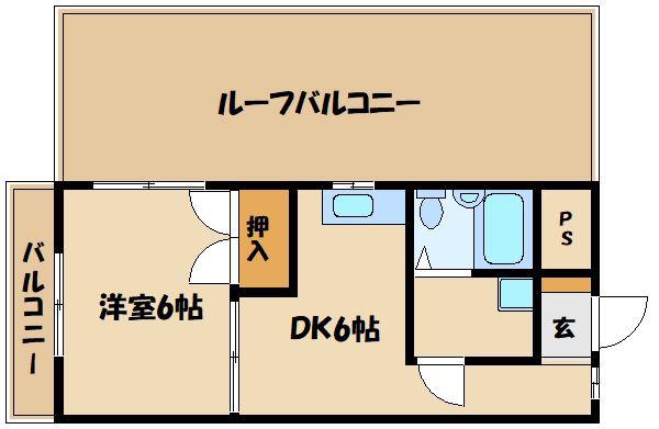 ピエモンテハイツ(1DK/4階)の間取り写真