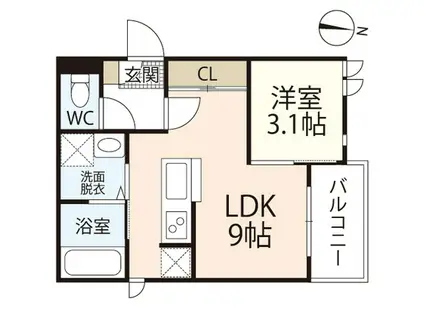 REGALEST ALIVIO(1LDK/1階)の間取り写真